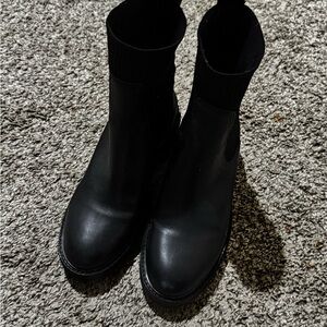 Steve Madden Black Sock Ankle Boots
